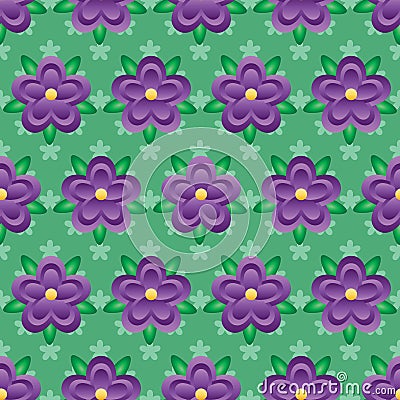 Flower purple gradient batik style seamless pattern Vector Illustration