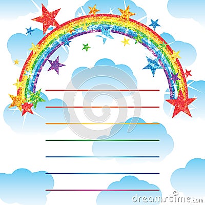 Rainbow half glitter card effect Vector Illustration