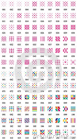 Simply shape seamless pattern set Vector Illustration