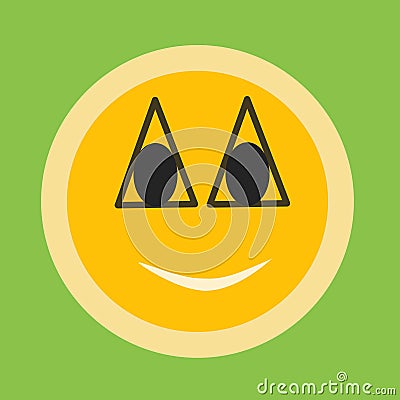 The illustration design of the Smiling logo Vector Illustration