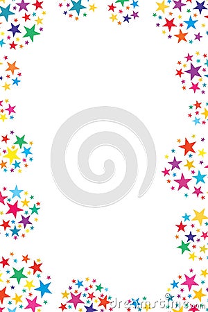 Star circle shape white border template frame Vector Illustration