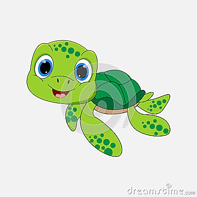 Illustration design turtle animal charcter Vector Illustration