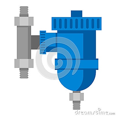Illustration of desliming filter. Industrial image of plumbing object. Vector Illustration