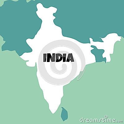 Illustration of detailed map of India Stock Photo