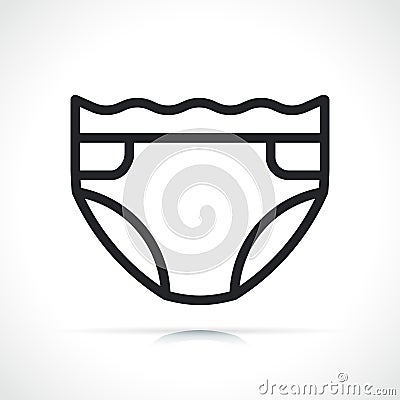 diaper icon on white background Vector Illustration