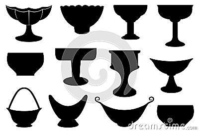 Illustration of different bowls Vector Illustration