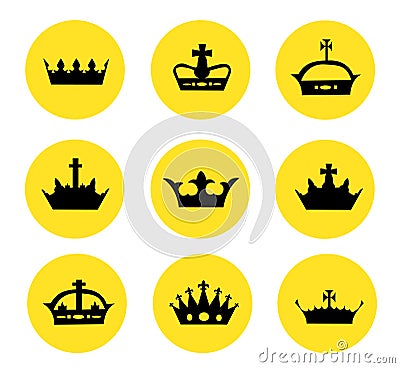 Illustration of different crowns Vector Illustration