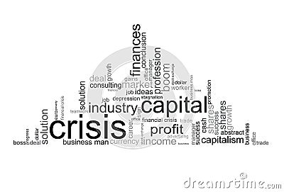 Illustration with different economic terms Stock Photo