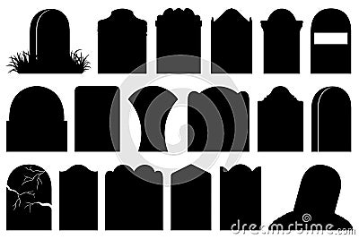 Illustration of different Halloween gravestones Vector Illustration