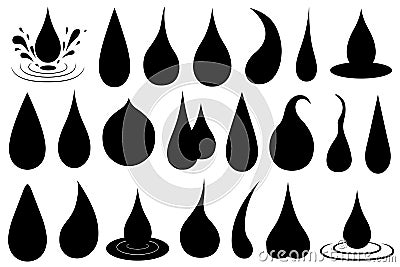 Illustration of different liquid drops Vector Illustration