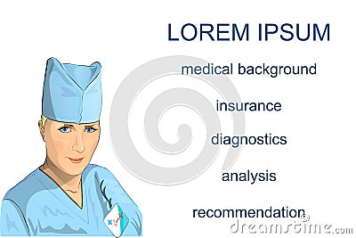 Illustration of doctor woman Vector Illustration