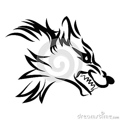 Illustration of dog growl tattoo Vector Illustration