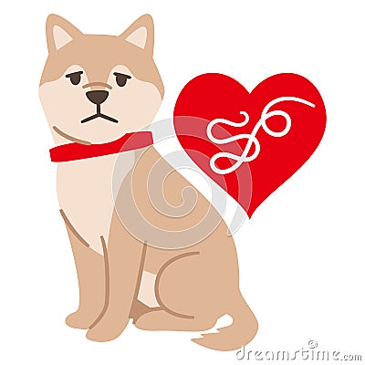 Illustration of a dog infected with heartworm Vector Illustration