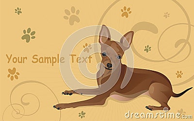 Illustration a dog and traces from paws Vector Illustration