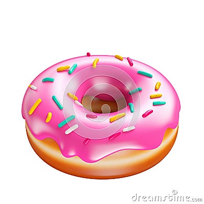 Illustration Donut Drawing Isolated on Transparent Background with Clipping Path Cutout Concept for Delicious Bakery Descriptions Stock Photo