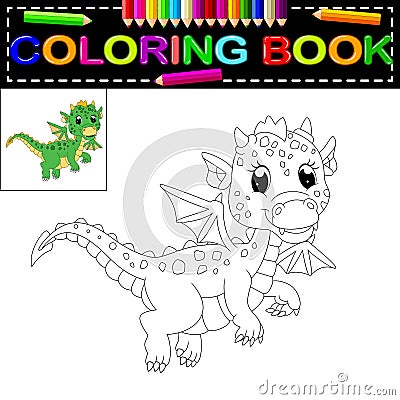 Dragon coloring book Vector Illustration