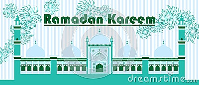 Ramadan Kareem India Delhi extend banner Vector Illustration