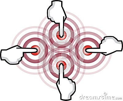 Four touch hand Vector Illustration