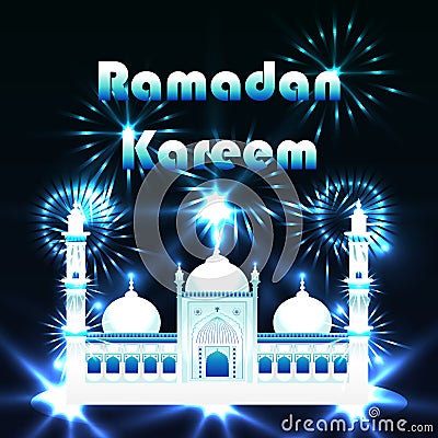 Ramadan Kareem India Delhi white card RGB Vector Illustration