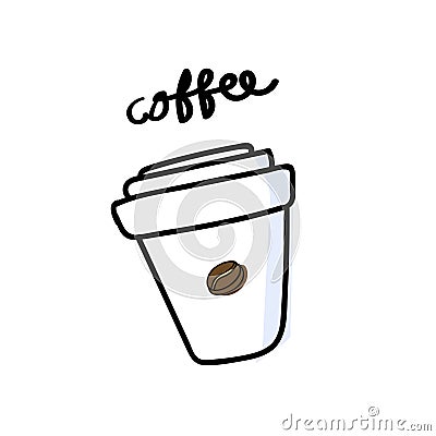 Illustration drawing style of beverage coffee Stock Photo