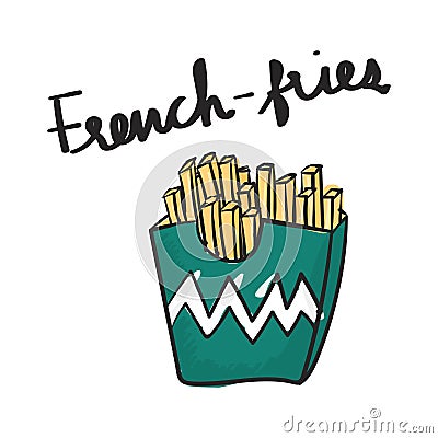 Illustration drawing style of french-fries Stock Photo