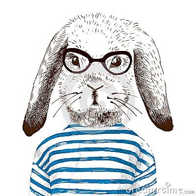 Illustration of dressed up bunny Vector Illustration