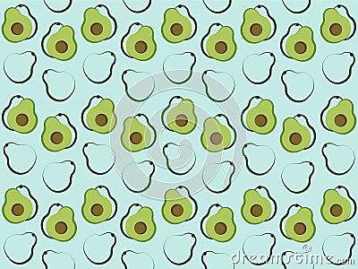 This illustration drew a lot of avocados. Cartoon Illustration