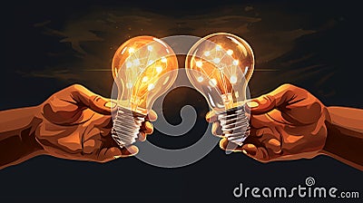 Illustration of dual grip flashlight providing versatile illumination, AI Generated Stock Photo