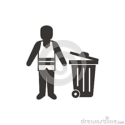 Illustration of dustman. Stock Photo