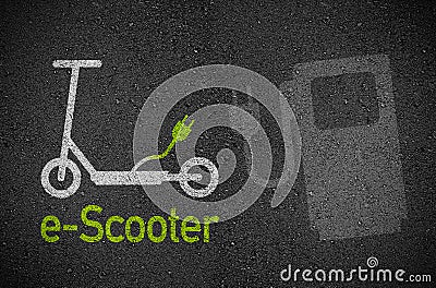 Illustration with e mobility e scooter transportation Stock Photo