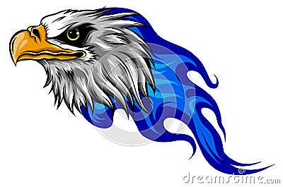 Illustration Eagle Head Flame Vector Template Design Vector Illustration