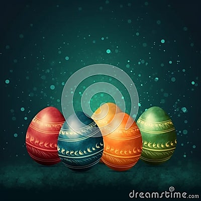 Illustration Easter day background with rabbit cartoon Stock Photo