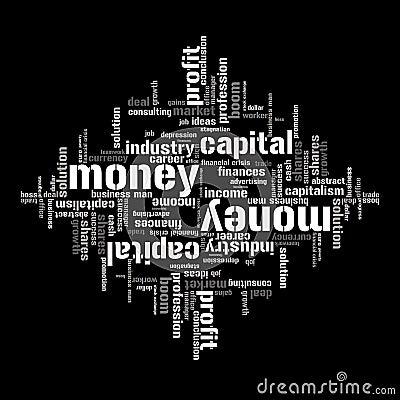 Illustration with economic terms Stock Photo