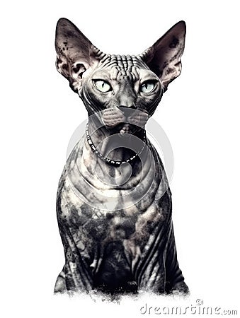 Illustration of Egyptian Sphynx cat Stock Photo