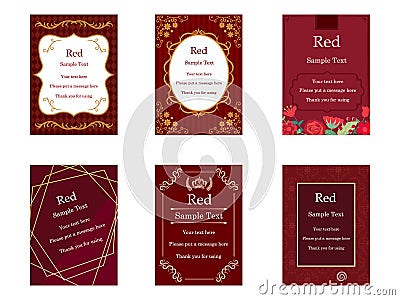 Elegant cards Red Vector Illustration