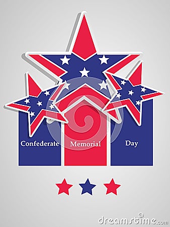 American Holiday Confederate Memorial Day Vector Illustration
