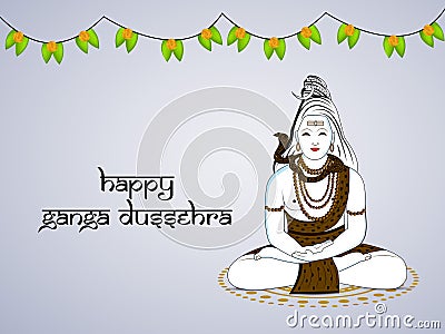 Illustration of hindu festival Ganga Dussehra background Vector Illustration