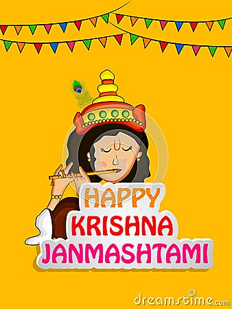 Illustration of Hindu festival Janmashtami Vector Illustration