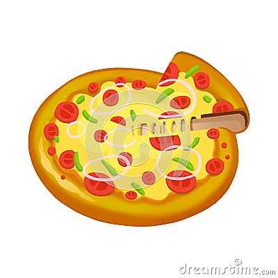 Illustration: Elements Set: Delicious Pizza. Stock Photo