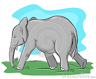 Illustration elephant cartoon Vector Illustration