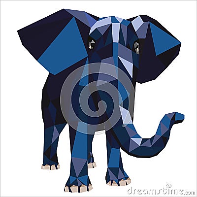 Illustration elephant polygon Vector Illustration