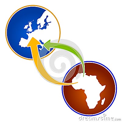 Illustration about emigration from Africa Vector Illustration