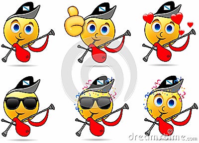 Illustration emoticon cartoon isolated regional spain, icon happy ok Stock Photo