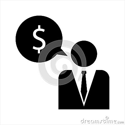 illustration of employee finding the idea of ??making money sign. Flat Line Icons Office and Business. Vector Illustration