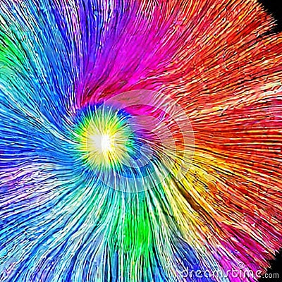 A mesmerizing multi-colored aura by Generative AI Cartoon Illustration