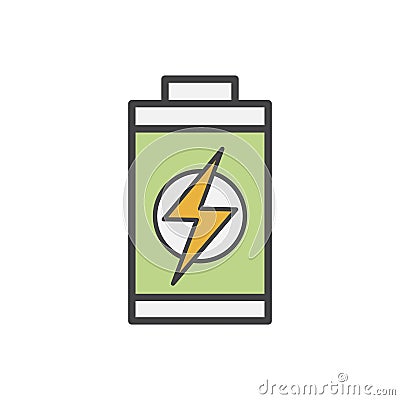 Illustration of environmental concept battery charged Stock Photo