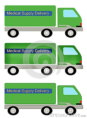 Illustration Essential Trucking Service Medical Supplies Stock Photo