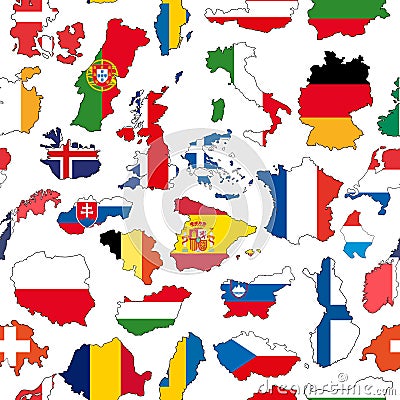 Europe country seamless pattern Stock Photo