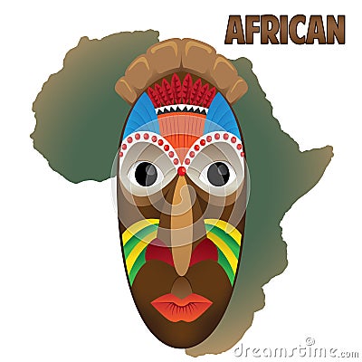 Illustration example of art mask ritual African culture Vector Illustration