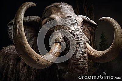 Illustration of an extinct animal called the Mastodon Stock Photo